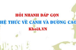 Hệ thức về cạnh và đường cao trong tam giác vuông Toán lớp 9 - Hỏi nhanh đáp gọn